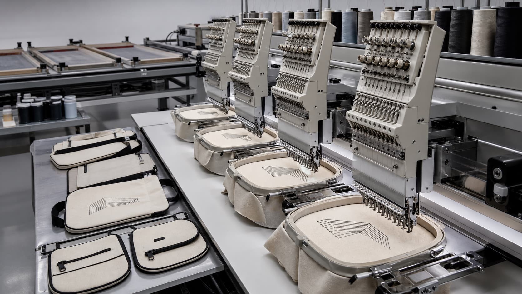 Printing & Embroidery at Sanjin Bag's bags factory